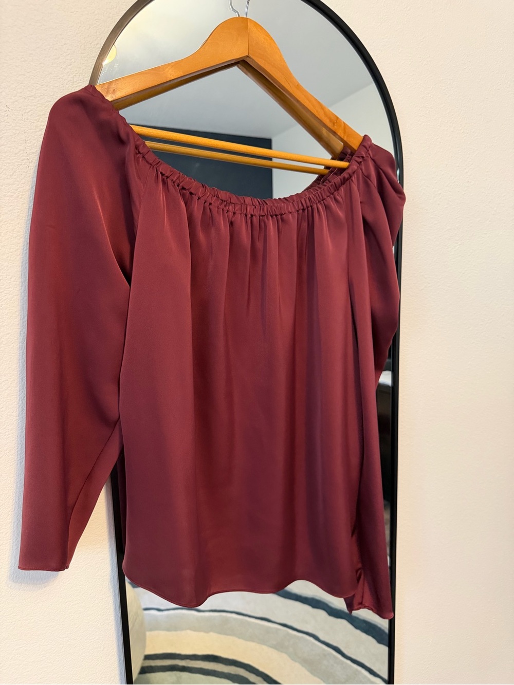 Ramy Brook Off-Shoulder Blouse in Burgundy